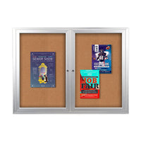 96x30 Enclosed Outdoor Bulletin Boards with Radius Edge (2 DOORS)