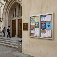 Enclosed Outdoor Bulletin Boards with Radius Edge | 2-3 Doors Wall Mount "SwingCase" 35+ Sizes