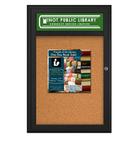 24 x 36 Outdoor Enclosed Bulletin Boards with Header and Lights (Radius Edge)