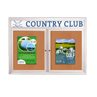 Enclosed Outdoor Bulletin Boards 42 x 32 with Header & Lights (Radius Edge) (2 DOORS)