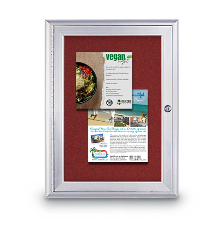 Outdoor 27 x 40 Enclosed Bulletin Boards with Lights (Radius Edge)