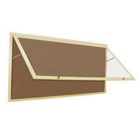 Extra Large 24 x 84 Indoor Enclosed Bulletin Board Swing Cases with Header and Lights (Single Door)