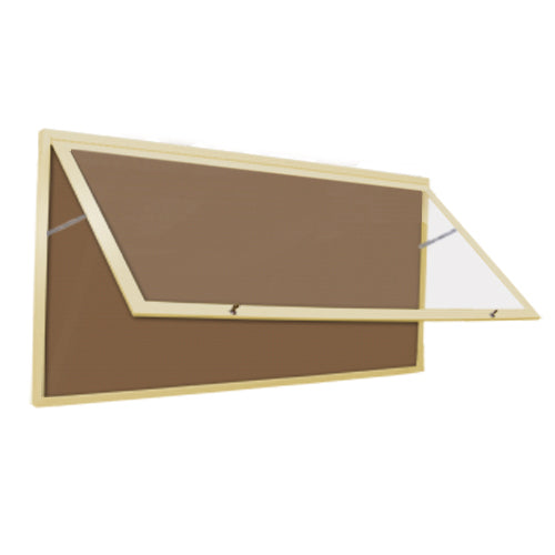 Extra Large 36 x 72 Indoor Enclosed Bulletin Board Swing Cases with Header and Lights (Single Door)