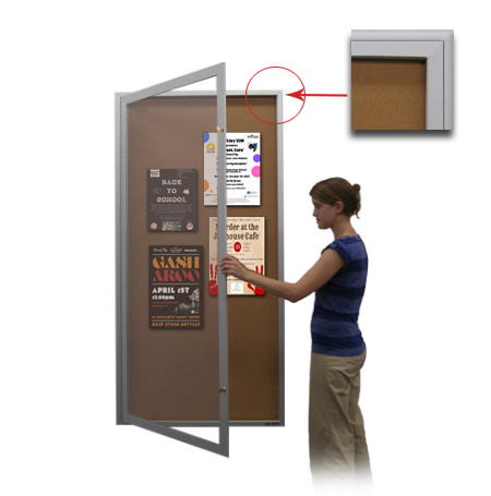 Extra Large Indoor 36 x 72 Enclosed Bulletin Board with Smooth, Sleek Radius Edge Cabinet Corners