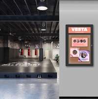 Extra Large Indoor Enclosed Bulletin Board Swing Cases 24 x 60 with Header and Lights (Radius Edge)