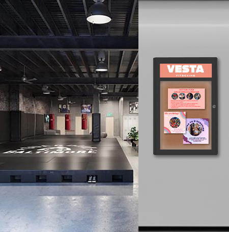 Extra Large Indoor Enclosed Bulletin Board Swing Cases 24 x 60 with Header and Lights (Radius Edge)