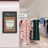 Extra Large Indoor Enclosed Bulletin Board Swing Cases 24 x 72 with Header and Lights (Radius Edge)