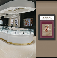 Extra Large Indoor Enclosed Bulletin Board Swing Cases 24 x 96 with Header and Lights (Radius Edge)