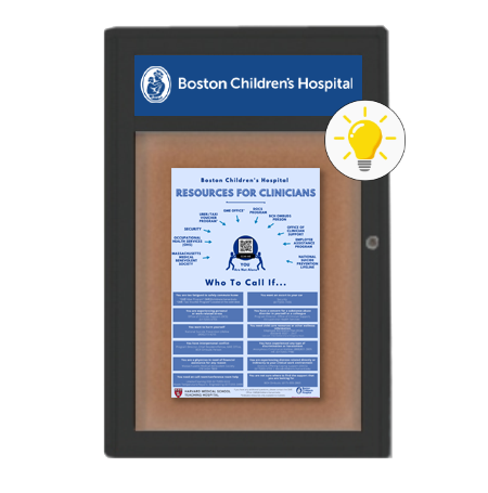 Extra Large Indoor Enclosed Bulletin Board Swing Cases 36 x 60 with Header and Lights (Radius Edge)