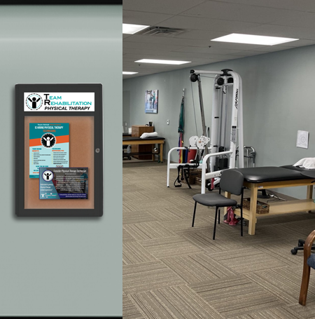 Extra Large Indoor Enclosed Bulletin Board Swing Cases 36 x 72 with Header and Lights (Radius Edge)