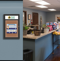 Extra Large Indoor Enclosed Bulletin Board Swing Cases 48 x 60 with Header and Lights (Radius Edge)