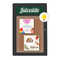 Extra Large Indoor Enclosed Bulletin Board Swing Cases 48 x 72 with Header and Lights (Radius Edge)