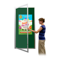 Extra Large 48x96 Outdoor Enclosed Bulletin Board Swing Cases with Lights (Single Door)
