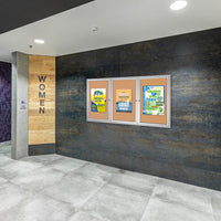 72 x 48 INDOOR Enclosed Bulletin Cork Boards 3 DOOR Metal Cabinet