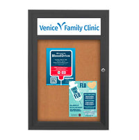 11 x 14 Enclosed Indoor Bulletin Boards with Header 11  x 14 (Single Door)