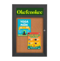 11 x 17 Enclosed Indoor Bulletin Boards with Header 11  x 17 (Single Door)