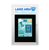 Indoor Enclosed Bulletin Boards with Header & Lights | Single Locking Door