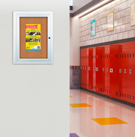 27 x 40 Indoor Enclosed Bulletin Boards with Light (Single Door)