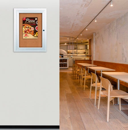 36 x 36 Indoor Enclosed Bulletin Boards with Light (Single Door)