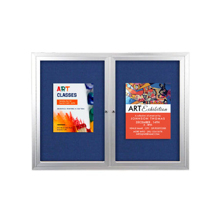 40 x 40 INDOOR Enclosed Bulletin Boards with Lights (2 DOORS)