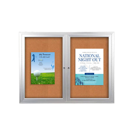 50 x 50 INDOOR Enclosed Bulletin Boards with Lights (2 DOORS)