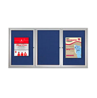 96 x 24 INDOOR Enclosed Bulletin Boards with Lights (3 DOORS)