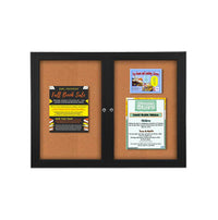 96 x 30 INDOOR Enclosed Bulletin Boards with Lights (2 DOORS)