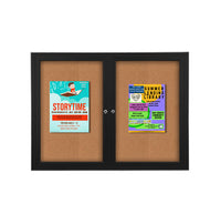 48x60 Enclosed Indoor Bulletin Boards with Radius Edge (2 DOORS)