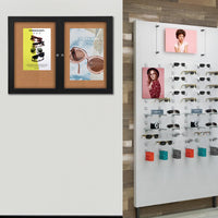 60x24 Enclosed Indoor Bulletin Boards with Radius Edge (2 DOORS)