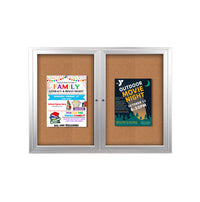 60x40 Enclosed Indoor Bulletin Boards with Radius Edge (2 DOORS)