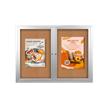 84x30 Enclosed Indoor Bulletin Boards with Radius Edge (2 DOORS)