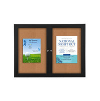 84x36 Enclosed Indoor Bulletin Boards with Radius Edge (2 DOORS)