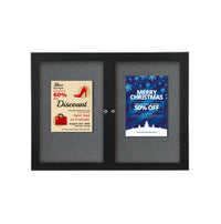 96x48 Enclosed Indoor Bulletin Boards with Radius Edge (2 DOORS)