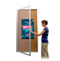 Extra Large 24 x 96 Indoor Enclosed Bulletin Board Swing Cases (Single Door)