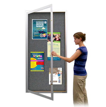 Extra Large 36 x 60 Indoor Enclosed Bulletin Board SwingCase | XL Single Door Metal SwingCase Cabinet