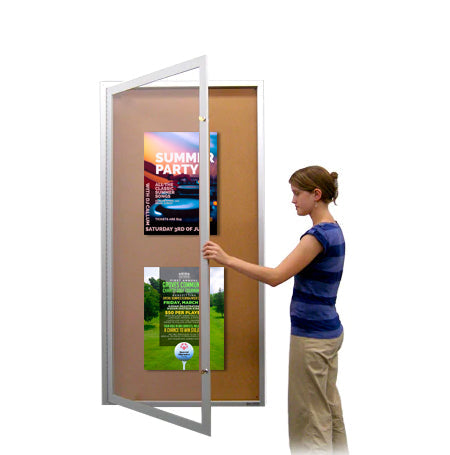 Extra Large 48 x 84 Indoor Enclosed Bulletin Board SwingCase with Metal Cabinet, Single Door, Oversized Viewable Window Area