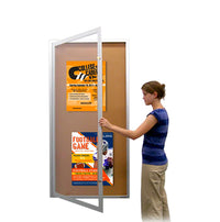 Extra Large 48 x 96 Indoor Enclosed Bulletin Board SwingCase | XL Single Door Metal SwingCase Cabinet