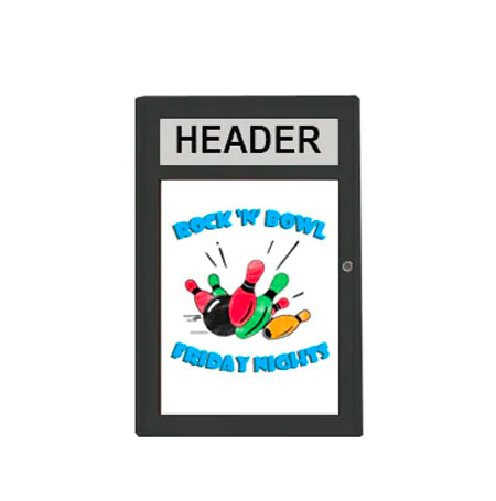Indoor Dry Erase Marker Board SwingCases with Light | Magnetic Porcelain on Steel White Board Surface | Locking Display Cases
