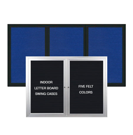 Indoor Enclosed Letter Boards with Rounded Corners | 2-3 Door Metal Cabinets 20 Sizes