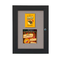 SwingCase Outdoor Enclosed Poster Display Case 19 x 31 | with Cork Bulletin Board - Single Locking Door Aluminum Cabinet