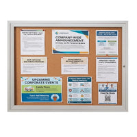 Weather-Resistant 36 x 48 Outdoor Enclosed Poster Display Case | Wall-Mount "SwingCase" Single Door Metal Cabinet with Bulletin Board