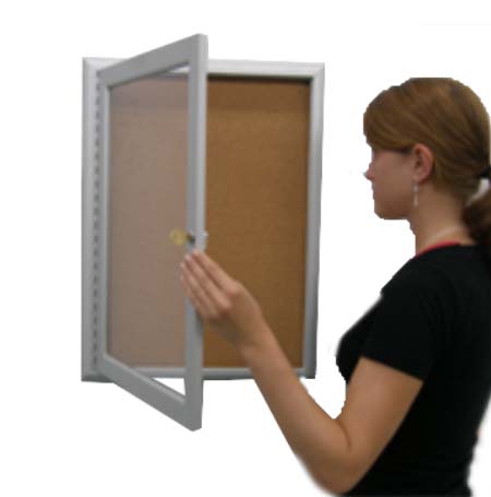 Indoor Enclosed Bulletin Boards 22 x28  with Lights (Radius Edge)