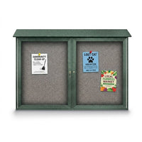 Outdoor Information Center Wall Mount 48x36 - Woodland Green Finish, Grey Vinyl