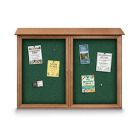 Outdoor Information Center Wall Mount 50x40 - Cedar Finish, Hunter Green Vinyl