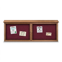 Outdoor Information Center Wall Mount 60x24 - Cedar Finish, Burgundy Vinyl