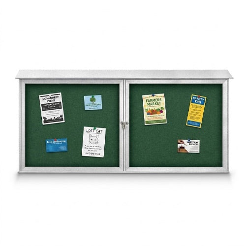 Outdoor Information Center Wall Mount 60x30 - White Finish, Hunter Green Vinyl