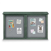 Outdoor Information Center Wall Mount 60x36 - Woodland Green Finish, Grey Vinyl