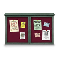 Outdoor Information Center Wall Mount 60x40 - Woodland Finish, Burgundy Vinyl