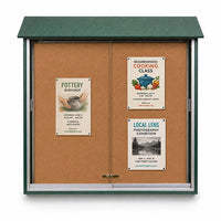 48x48 Outdoor Message Center Cork Bulletin Board | Sliding Doors Information Board