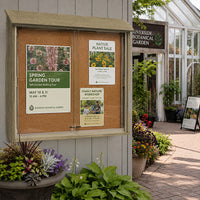 50x40 Outdoor Message Center Cork Bulletin Board | Sliding Doors Information Board